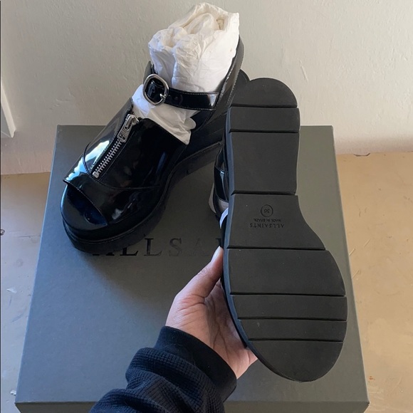 AllSaints Gino leather platform sandals - Picture 3 of 4